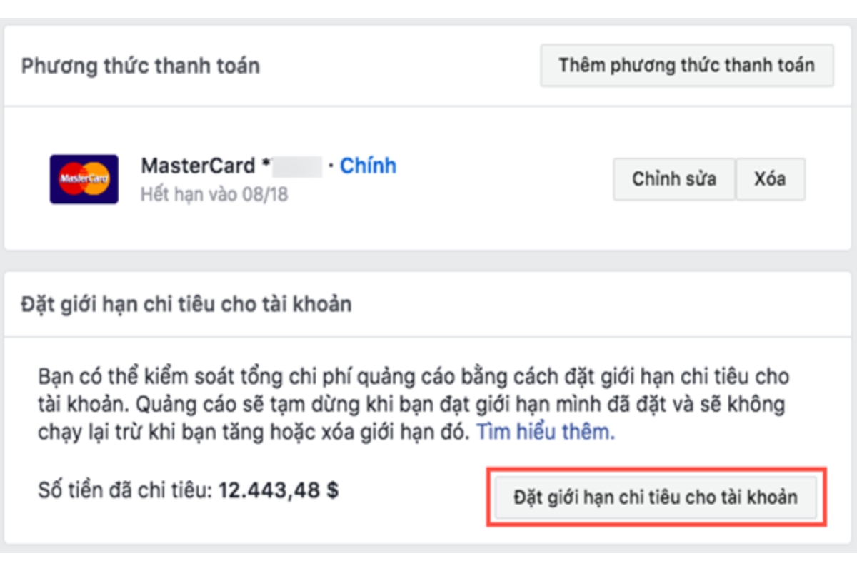Giới hạn chi tiêu tài khoản Facebook là gì? 